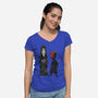 Stupid Darkside-Womens-V-Neck-Tee-pigboom
