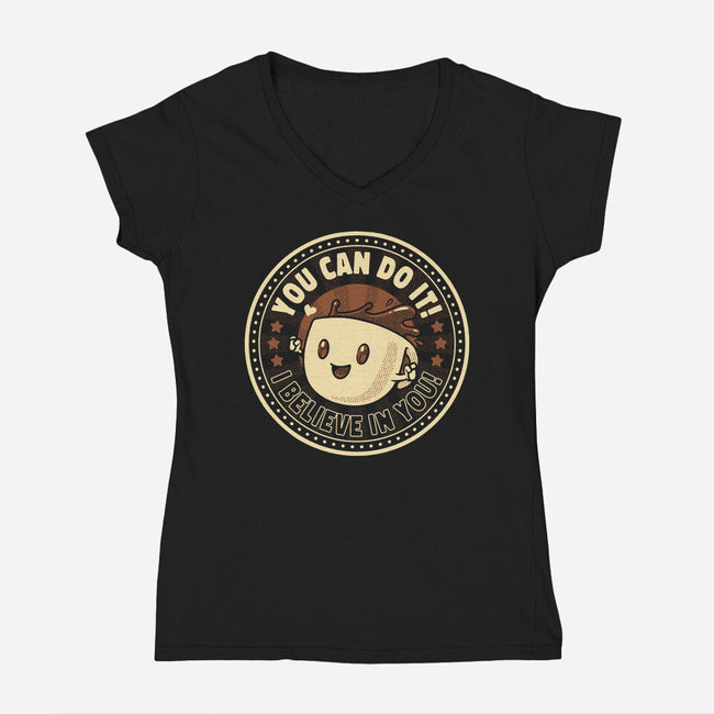 Emotional Support Espresso Shot-Womens-V-Neck-Tee-tobefonseca