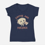 Coffee And Violence-Womens-V-Neck-Tee-tobefonseca