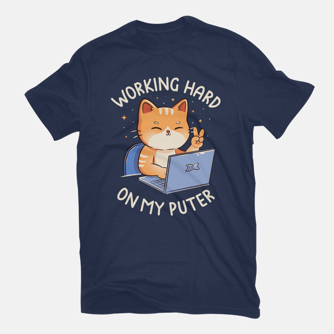 Working Hard On My Puter-Mens-Premium-Tee-tobefonseca