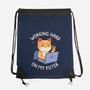 Working Hard On My Puter-None-Drawstring-Bag-tobefonseca