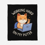 Working Hard On My Puter-None-Fleece-Blanket-tobefonseca