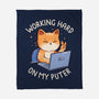 Working Hard On My Puter-None-Fleece-Blanket-tobefonseca