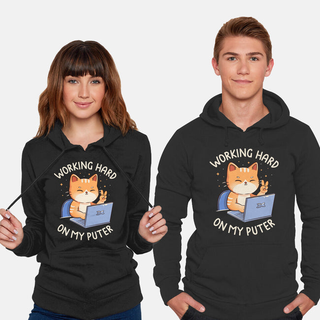 Working Hard On My Puter-Unisex-Pullover-Sweatshirt-tobefonseca