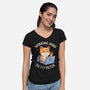 Working Hard On My Puter-Womens-V-Neck-Tee-tobefonseca