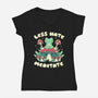 Less Hate Meditate-Womens-V-Neck-Tee-tobefonseca