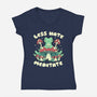 Less Hate Meditate-Womens-V-Neck-Tee-tobefonseca