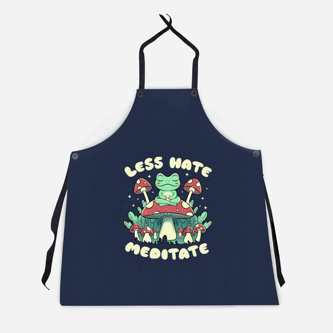 Less Hate Meditate-Unisex-Kitchen-Apron-tobefonseca