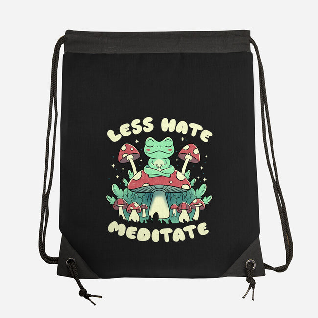 Less Hate Meditate-None-Drawstring-Bag-tobefonseca