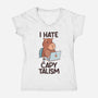 I Hate CapyTalism-Womens-V-Neck-Tee-tobefonseca