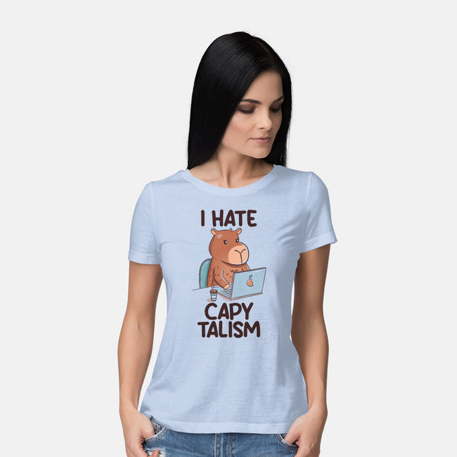 I Hate CapyTalism-Womens-Basic-Tee-tobefonseca