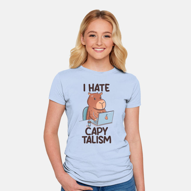 I Hate CapyTalism-Womens-Fitted-Tee-tobefonseca