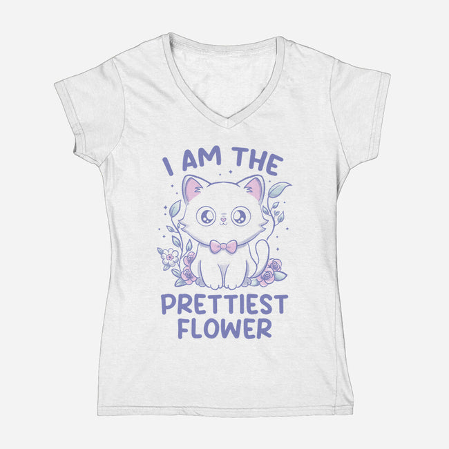 I Am The Prettiest Flower-Womens-V-Neck-Tee-tobefonseca