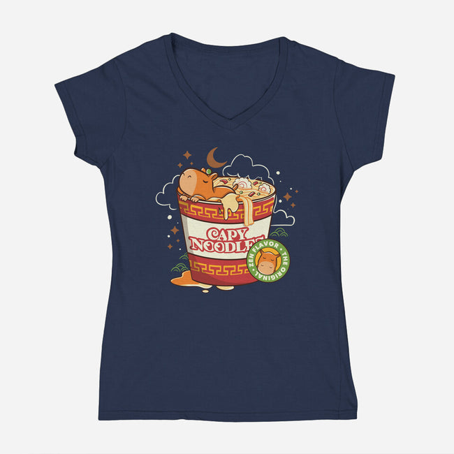 Capy Noodles-Womens-V-Neck-Tee-tobefonseca