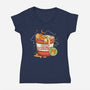 Capy Noodles-Womens-V-Neck-Tee-tobefonseca