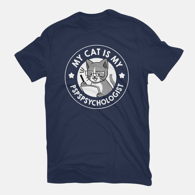 My Cat Is My Pspspsychologist-Mens-Basic-Tee-tobefonseca