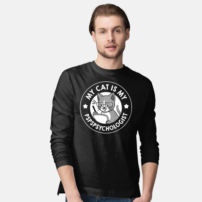 My Cat Is My Pspspsychologist-Mens-Long Sleeved-Tee-tobefonseca