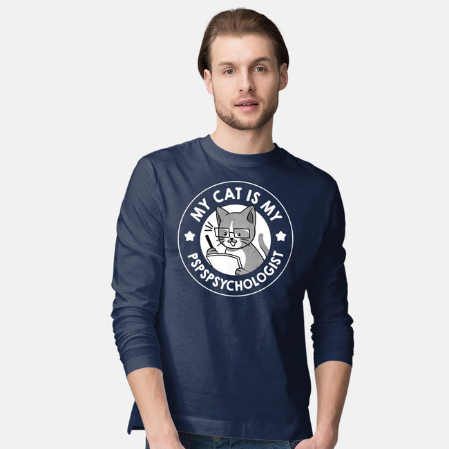 My Cat Is My Pspspsychologist-Mens-Long Sleeved-Tee-tobefonseca