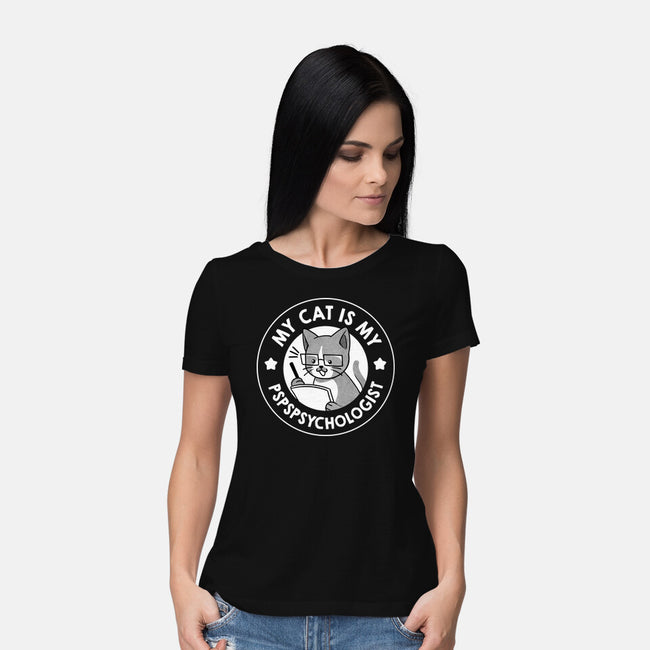 My Cat Is My Pspspsychologist-Womens-Basic-Tee-tobefonseca