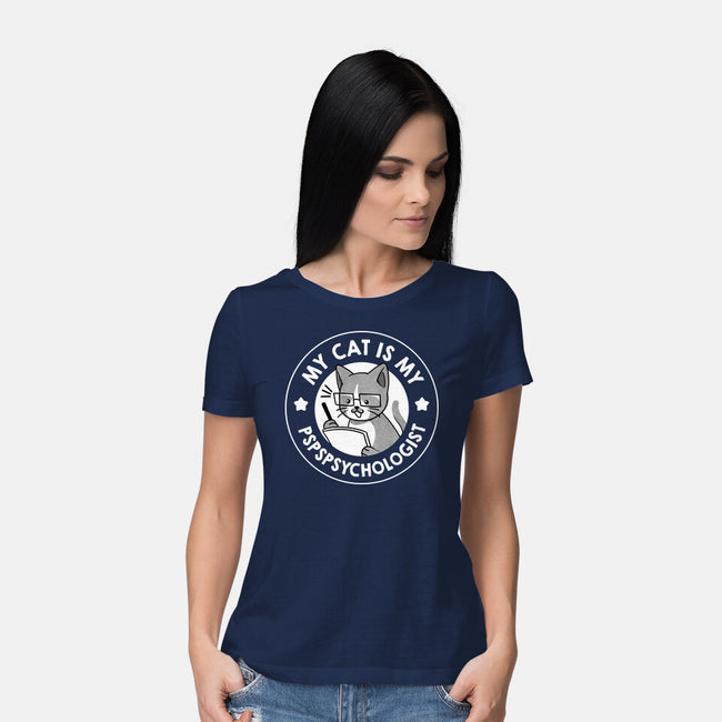 My Cat Is My Pspspsychologist-Womens-Basic-Tee-tobefonseca