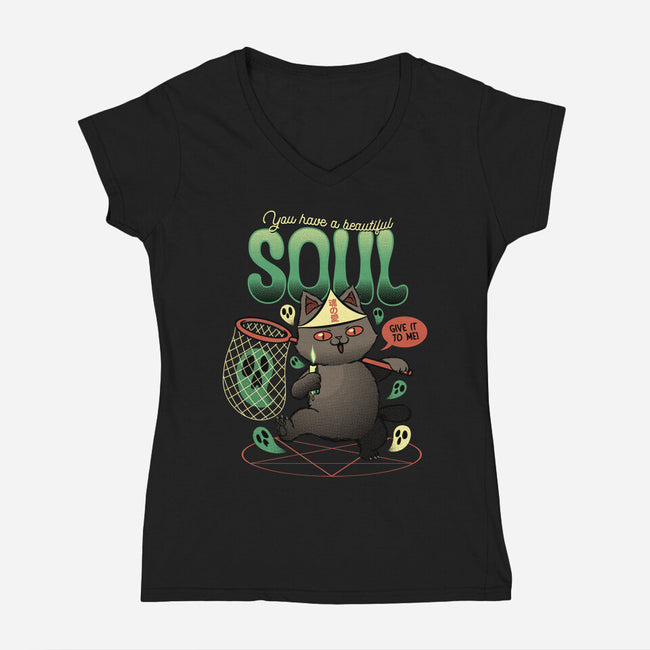 Give Me Your Beautiful Soul-Womens-V-Neck-Tee-tobefonseca