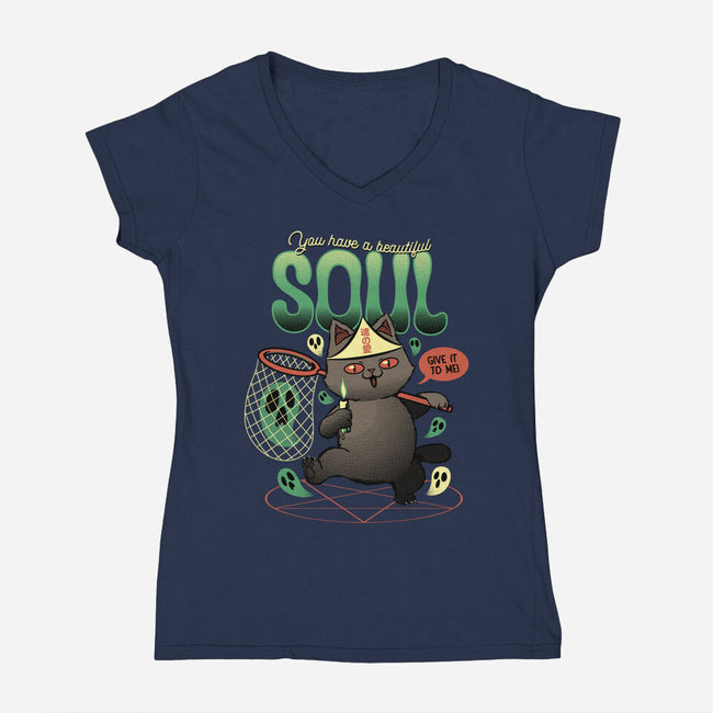 Give Me Your Beautiful Soul-Womens-V-Neck-Tee-tobefonseca