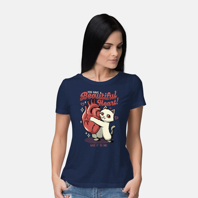 You Have A Beautiful Heart Cat-Womens-Basic-Tee-tobefonseca