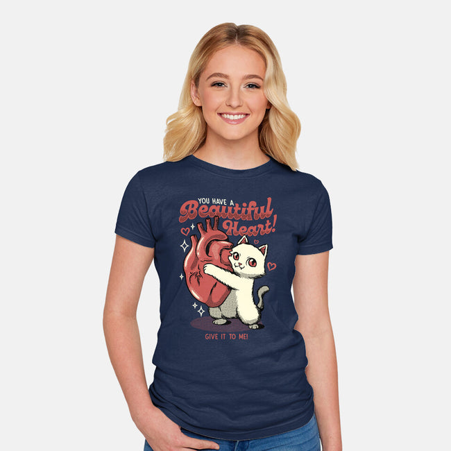 You Have A Beautiful Heart Cat-Womens-Fitted-Tee-tobefonseca