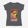 Sexy Bowser-Womens-V-Neck-Tee-Millersshoryotombo