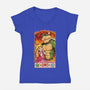 Sexy Bowser-Womens-V-Neck-Tee-Millersshoryotombo