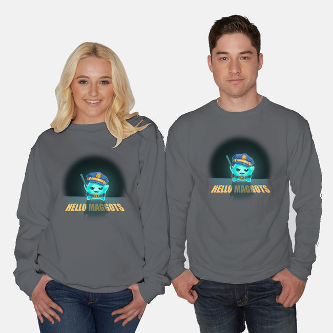 Hello Maggots-Unisex-Crew Neck-Sweatshirt-Millersshoryotombo