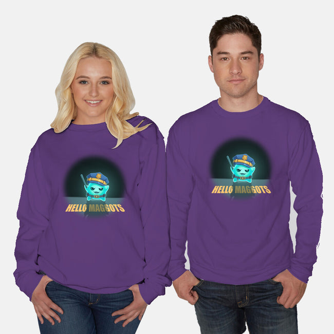 Hello Maggots-Unisex-Crew Neck-Sweatshirt-Millersshoryotombo
