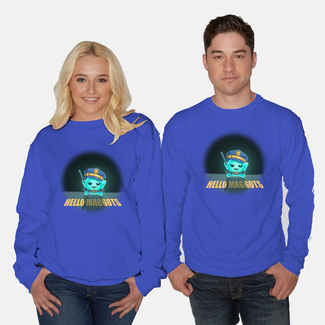 Hello Maggots-Unisex-Crew Neck-Sweatshirt-Millersshoryotombo