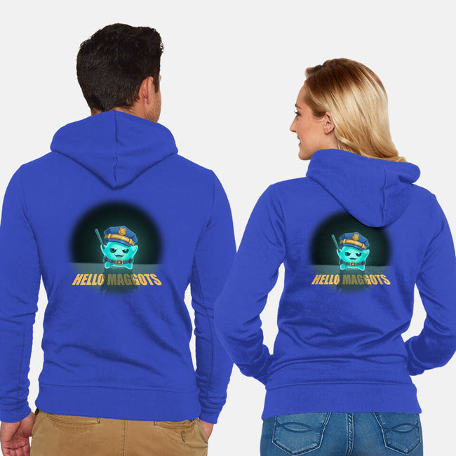 Hello Maggots-Unisex-Zip-Up-Sweatshirt-Millersshoryotombo