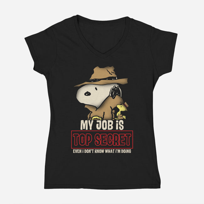 Top Secret-Womens-V-Neck-Tee-turborat14