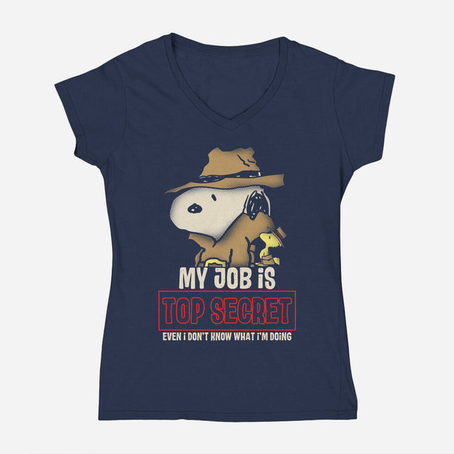 Top Secret-Womens-V-Neck-Tee-turborat14