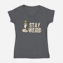 Snoopy Is Weird-Womens-V-Neck-Tee-turborat14