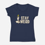Snoopy Is Weird-Womens-V-Neck-Tee-turborat14