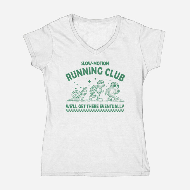 Slow Motion Running Club-Womens-V-Neck-Tee-erion_designs