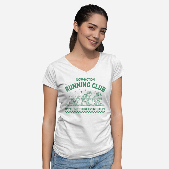 Slow Motion Running Club-Womens-V-Neck-Tee-erion_designs