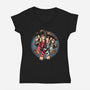 Mushroom Kingdom Martial Arts-Womens-V-Neck-Tee-glitchygorilla