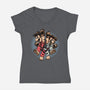 Mushroom Kingdom Martial Arts-Womens-V-Neck-Tee-glitchygorilla