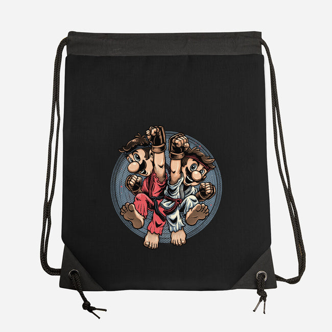 Mushroom Kingdom Martial Arts-None-Drawstring-Bag-glitchygorilla