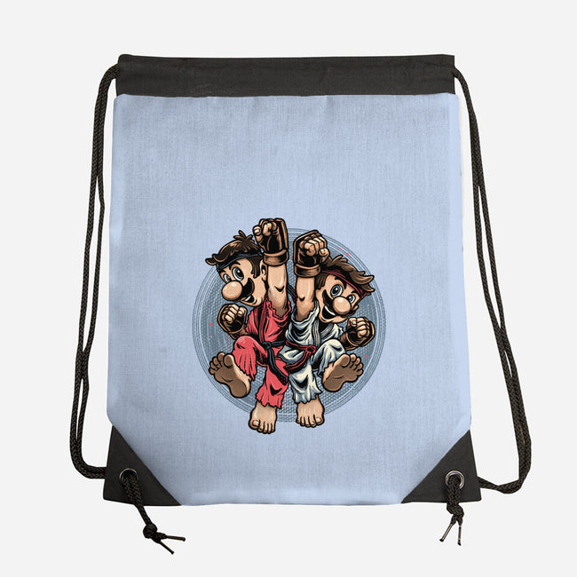 Mushroom Kingdom Martial Arts-None-Drawstring-Bag-glitchygorilla