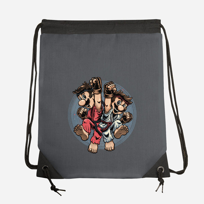 Mushroom Kingdom Martial Arts-None-Drawstring-Bag-glitchygorilla
