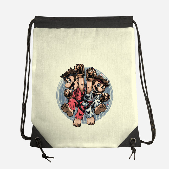 Mushroom Kingdom Martial Arts-None-Drawstring-Bag-glitchygorilla