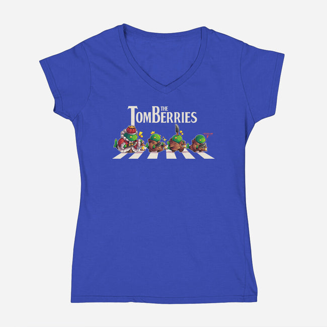 The Tonberries-Womens-V-Neck-Tee-2DFeer