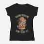 Solving Problems That Don't Exist Yet-Womens-V-Neck-Tee-eduely