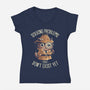 Solving Problems That Don't Exist Yet-Womens-V-Neck-Tee-eduely