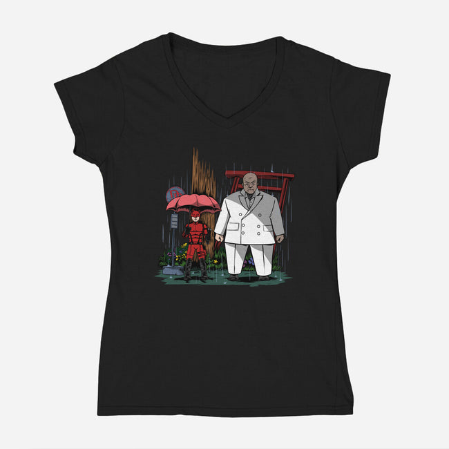 Hell's Kitchen Neighborhood-Womens-V-Neck-Tee-joerawks